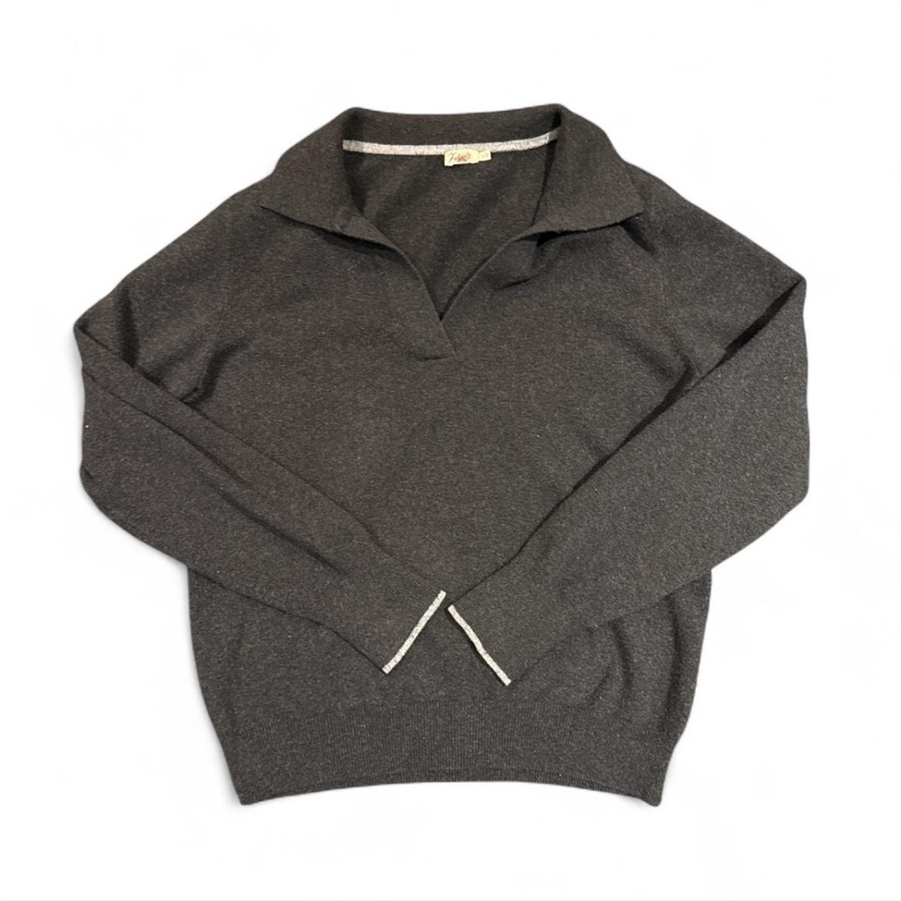 Faherty Jackson Sweater Polo Shirt with V Neck Collar